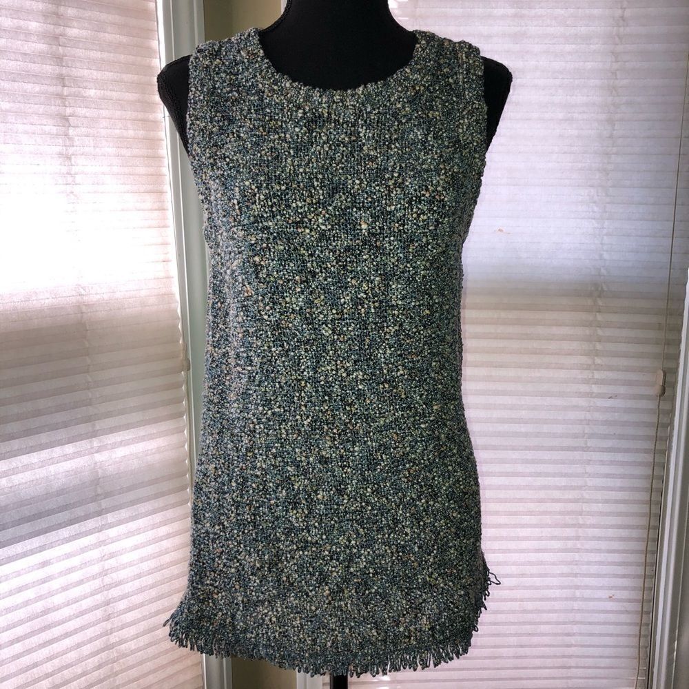 AnnTaylor Sleeveless Sweater Blouse w/ Mini fringe